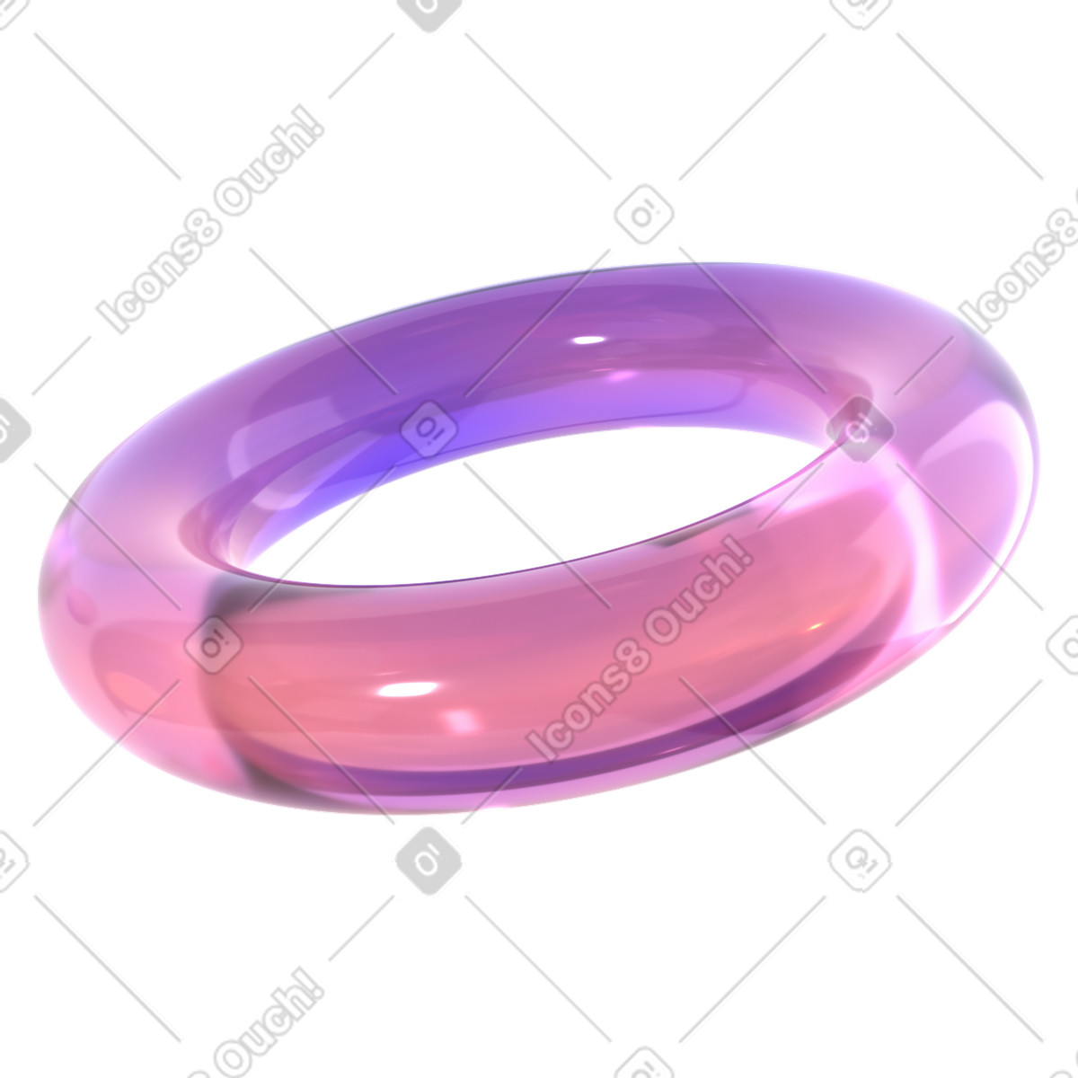 Glossy transparent torus animated illustration in 3D Glassy style download in GIF, Lottie (JSON), AE