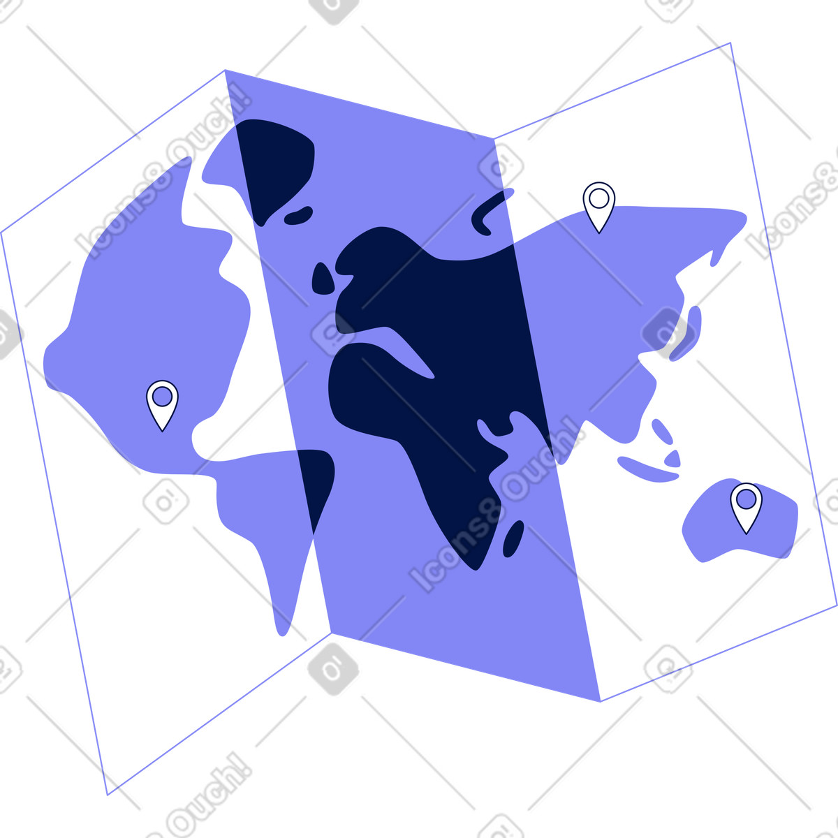 下载 Glow 风格的 世界地图 插画，支持 PNG、SVG 格式