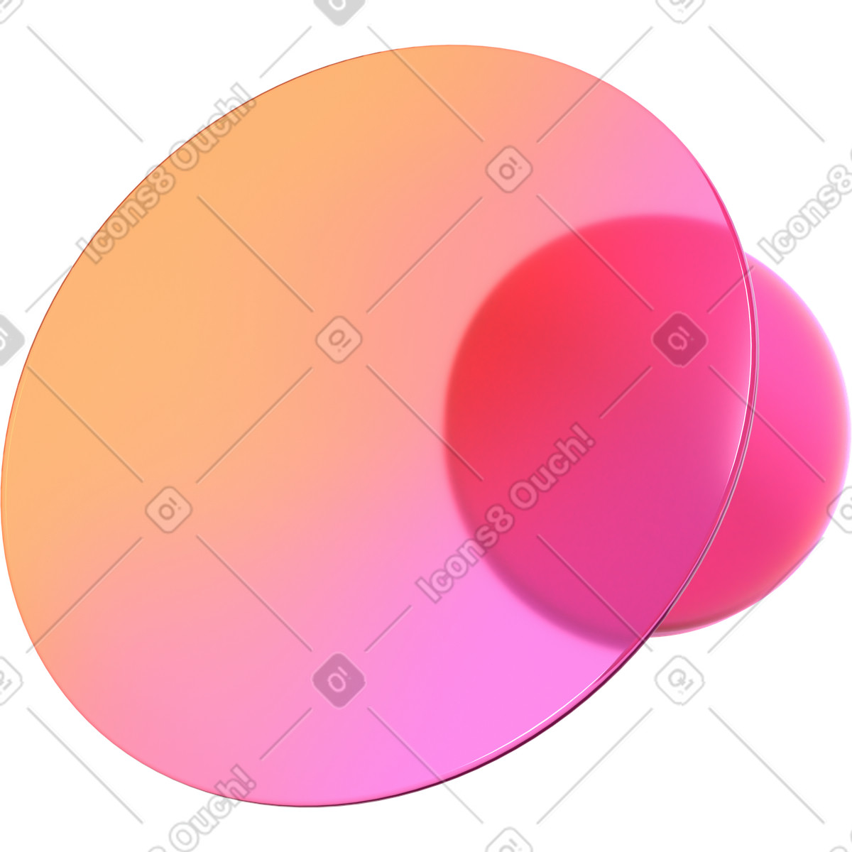 Illustration Duo vibrant de disques flottants dans le style 3D Glassy à télécharger aux formats PNG, SVG