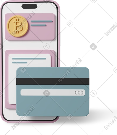 ビジネス Casual life スタイルの 3D 暗号通貨支払い のイラストをPNG、SVG形式でダウンロード