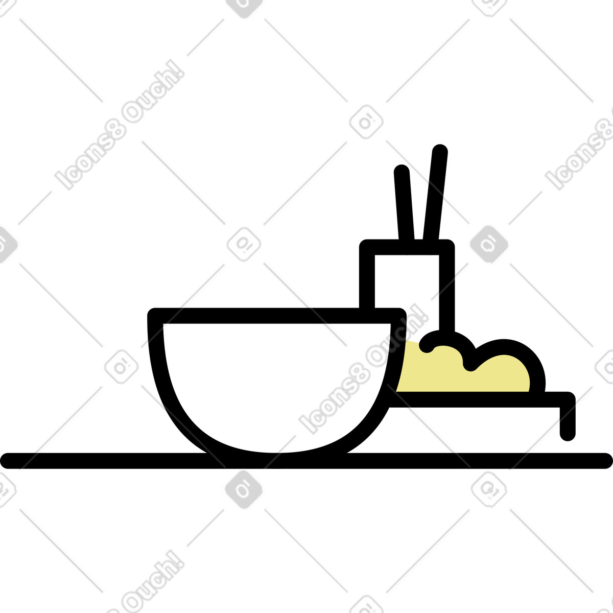 Dishes illustration in Mochi style download in PNG, SVG