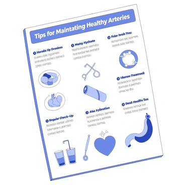 An infographic showing tips for maintaining healthy arteries with text and diagrams