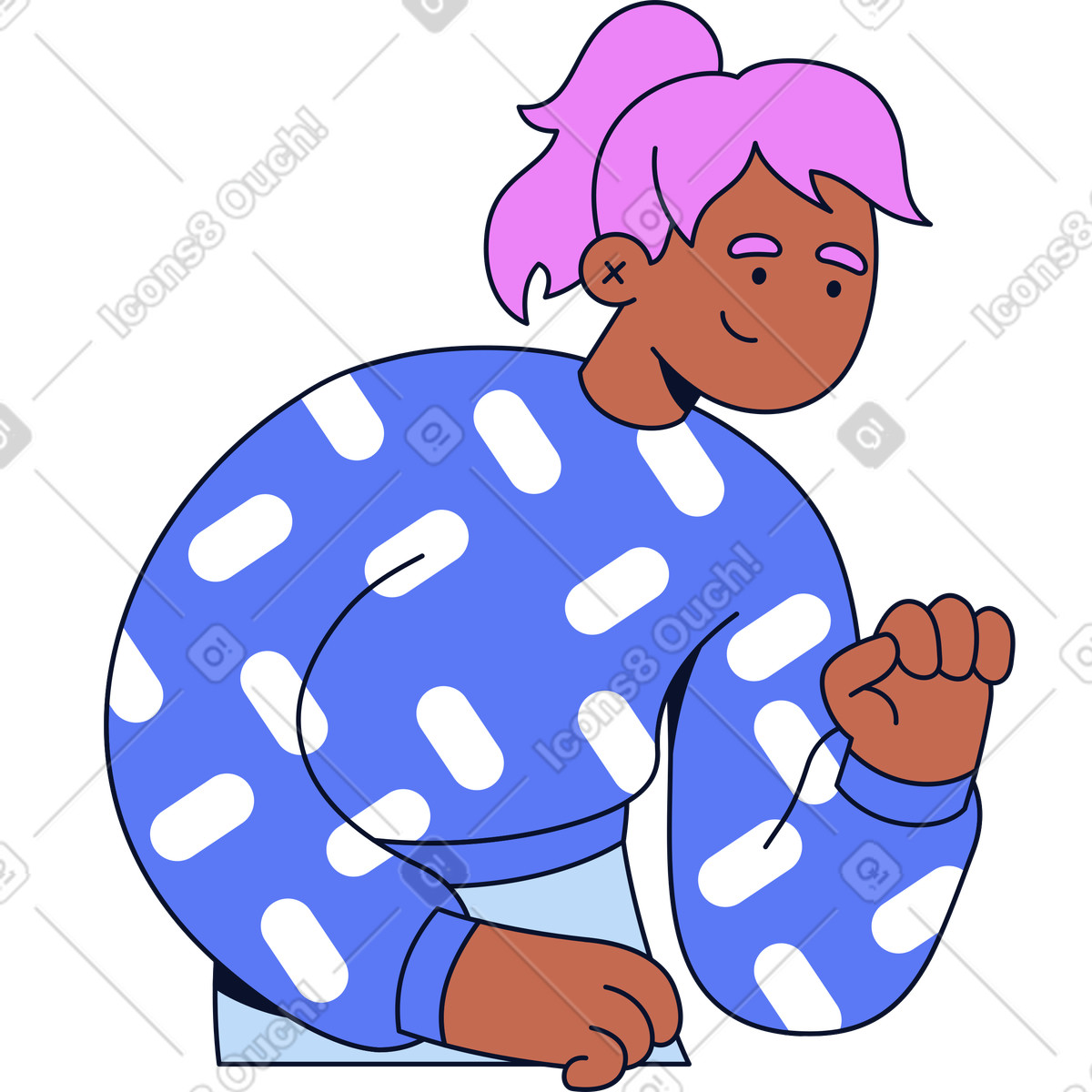 下载 Flexy 风格的 女人拿着东西 插画，支持 PNG、SVG 格式