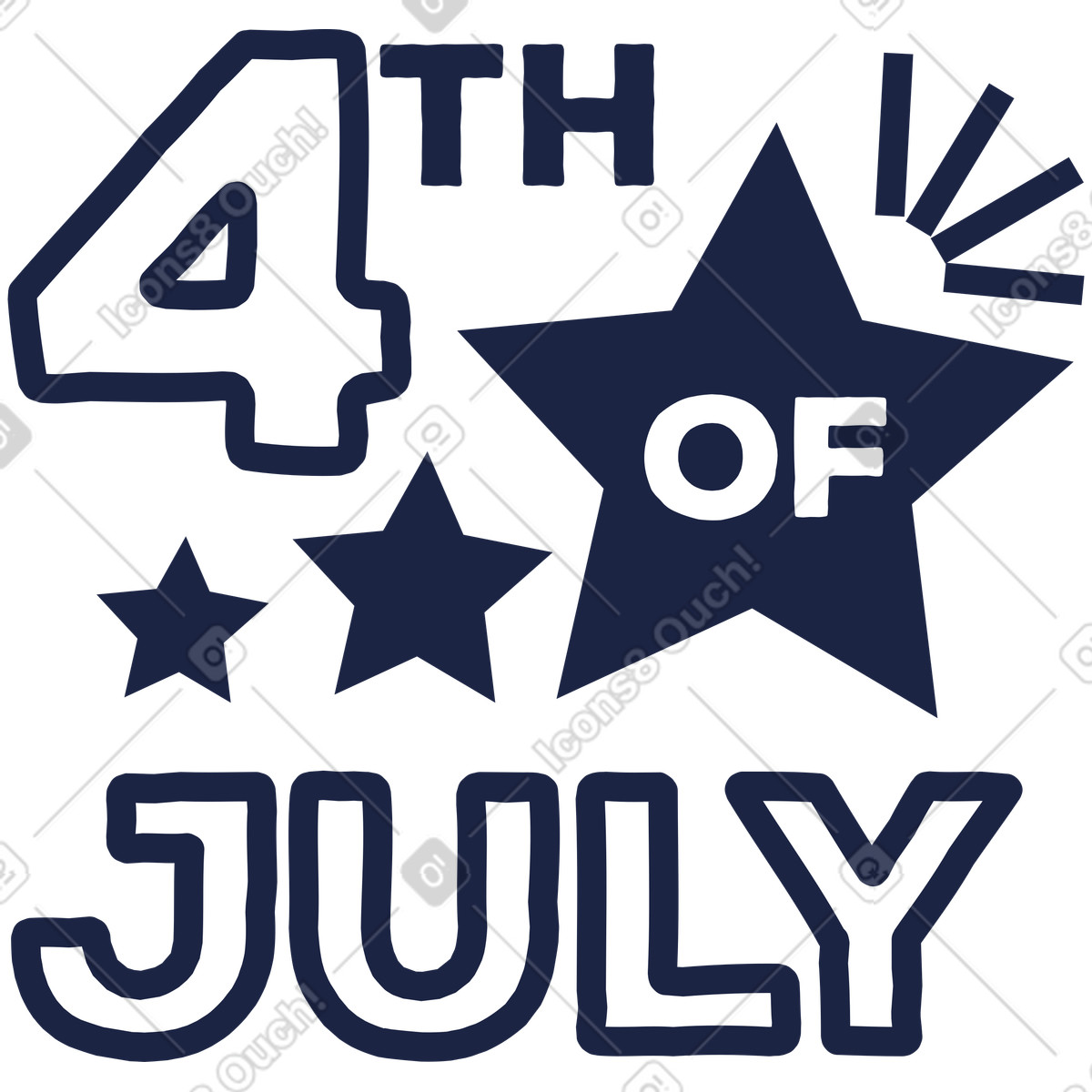 下载 Urban Line 风格的 Fourth of july 插画，支持 PNG、SVG 格式