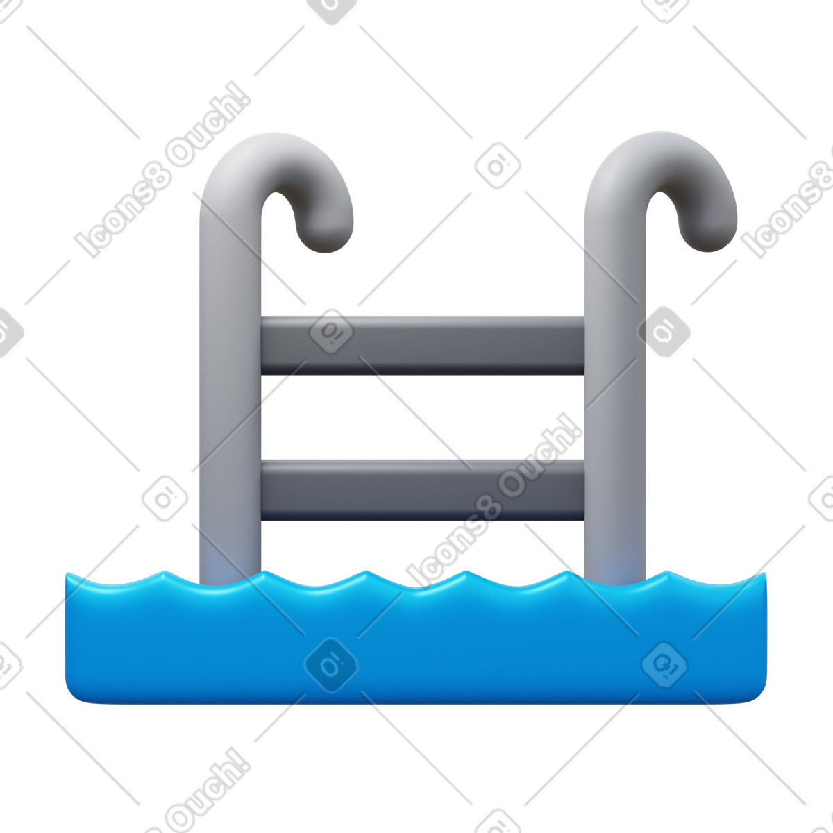 Swimming pool illustration in 3D Fluency style download in PNG, SVG