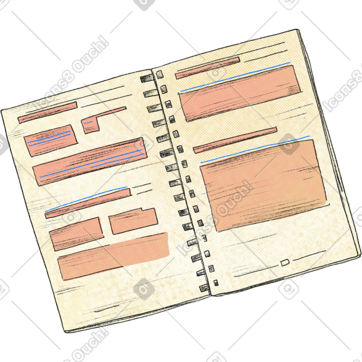 Иллюстрация Notebook with recipes в стиле Moments — скачать в форматах PNG, SVG