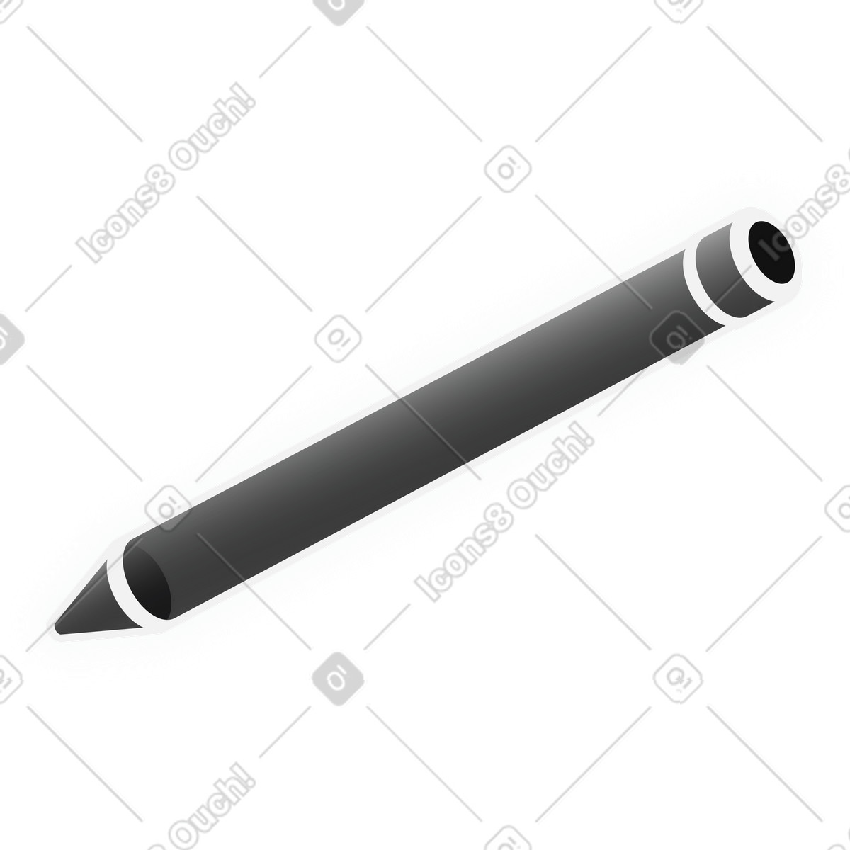 Ilustración Lápiz de grafito para escribir y dibujar en estilo Inverse a descargar en PNG SVG