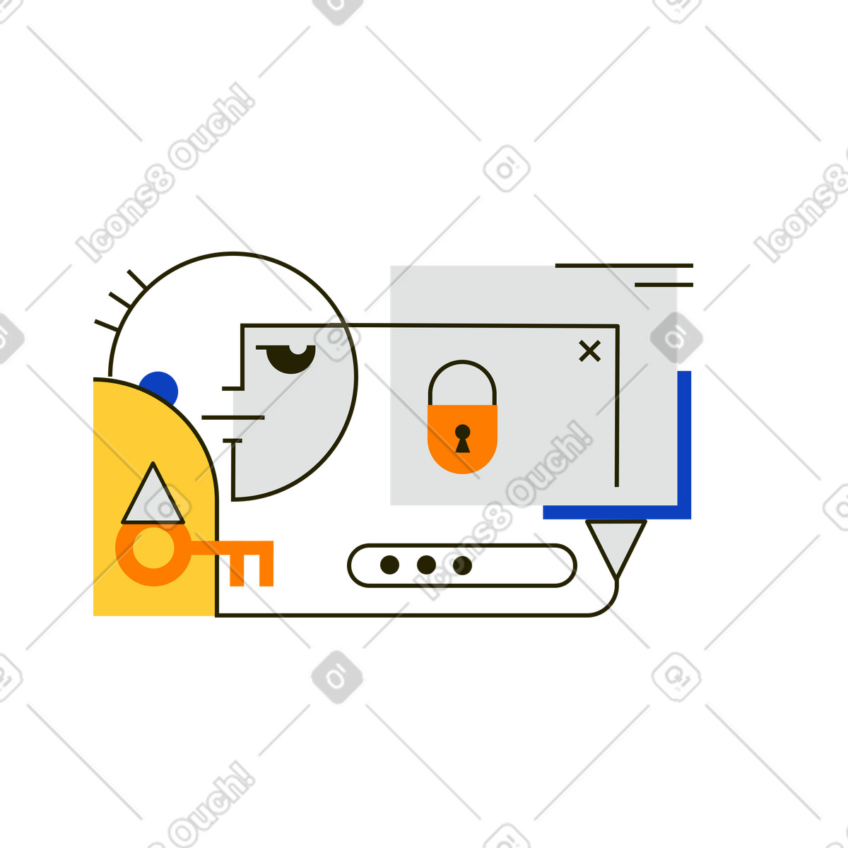Data of protection illustration in Geom style download in PNG, SVG
