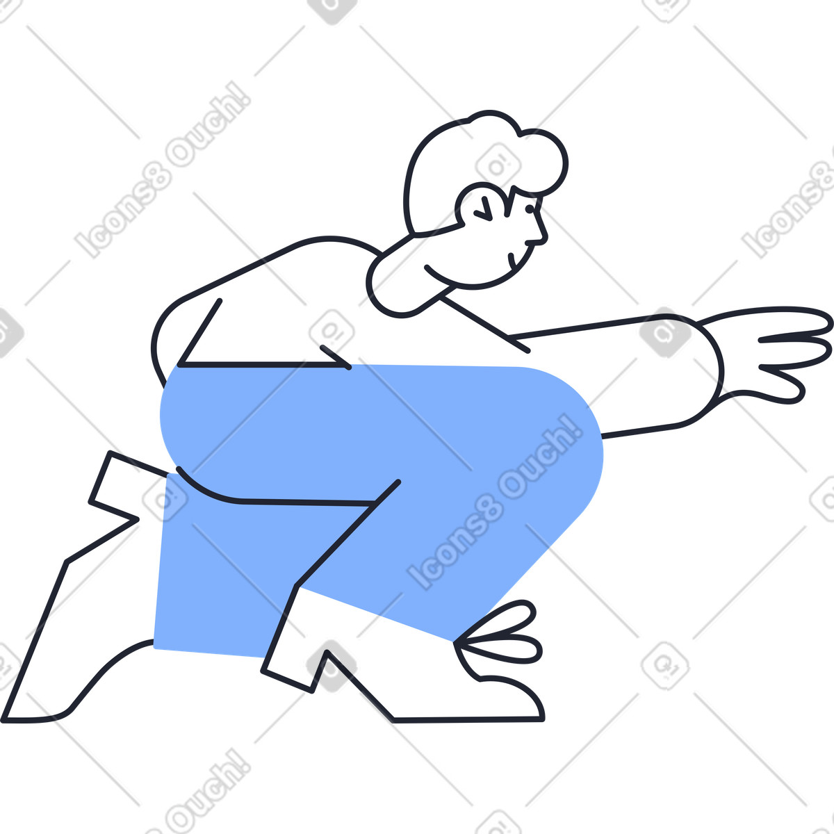 Ilustração de Homem limpeza em no estilo Pablita para baixar em PNG, SVG