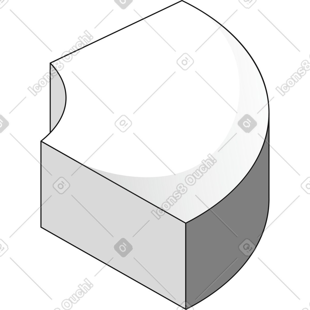 Futuristic 스타일의 Diagram segment with circular cutout 일러스트레이션 PNG, SVG 다운로드