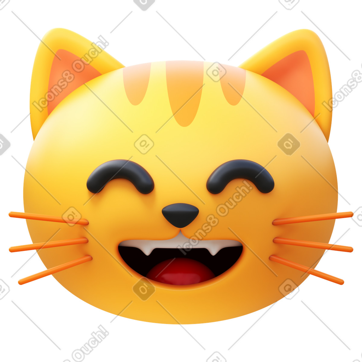 Illustration Grinning cat with smiling eyes dans le style 3D Fluency à télécharger aux formats PNG, SVG