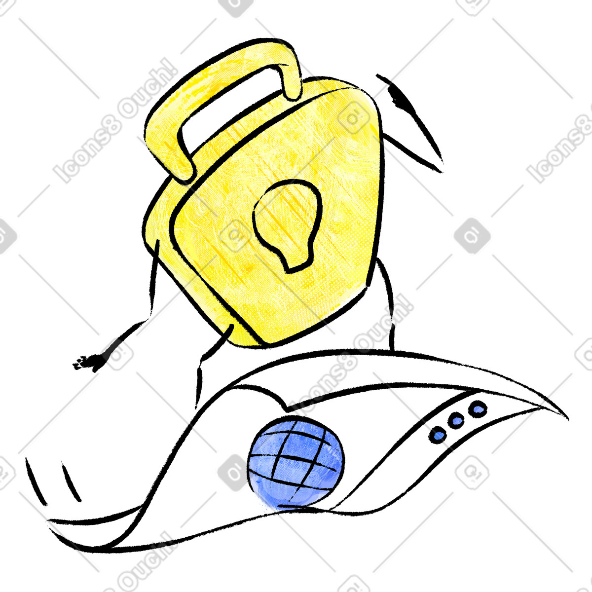Safe browsing illustration in Doobry style download in PNG, SVG