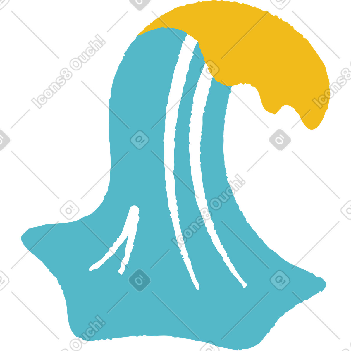 Flamenco 스타일의 웨이브 일러스트레이션 PNG, SVG 다운로드