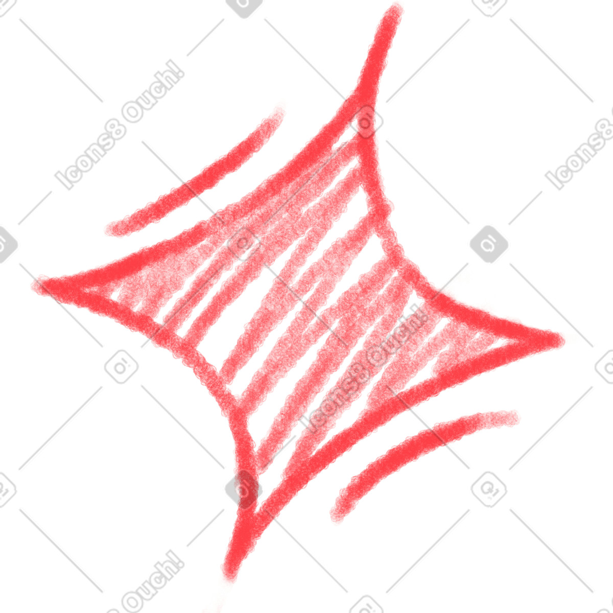 Ilustración Red textured diamond en estilo Doodle a descargar en PNG y SVG