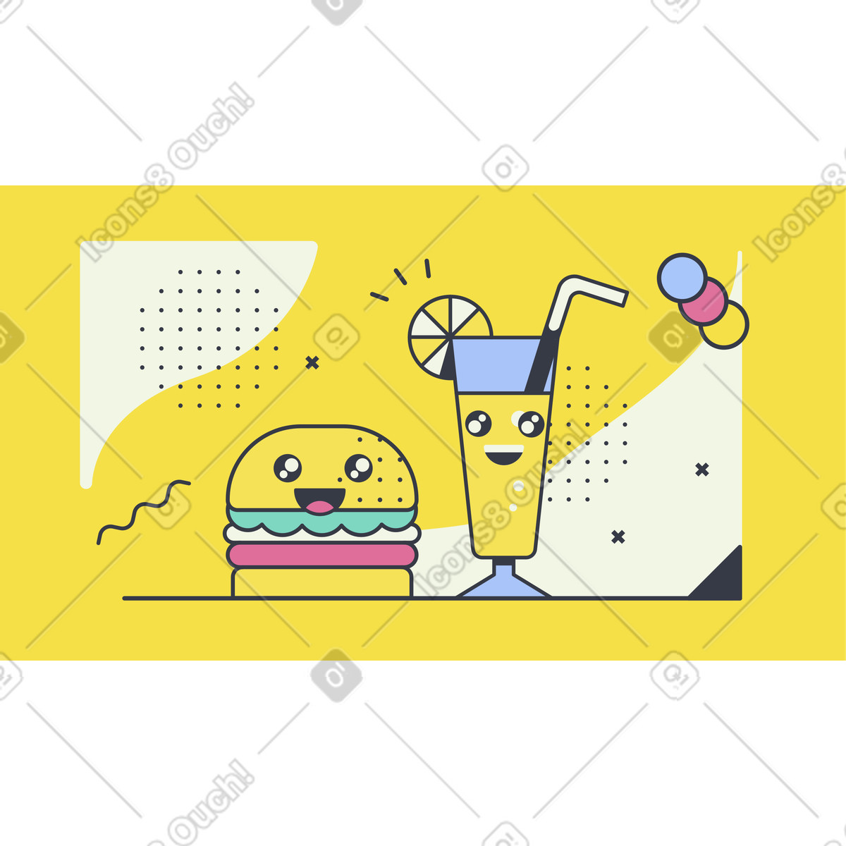 Illustration Joyeux festin dans le style Abstract à télécharger aux formats PNG, SVG