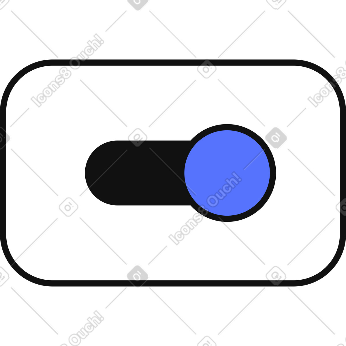 Toggle switch showing enabled state for user interface settings control illustration in Main style download in PNG, SVG