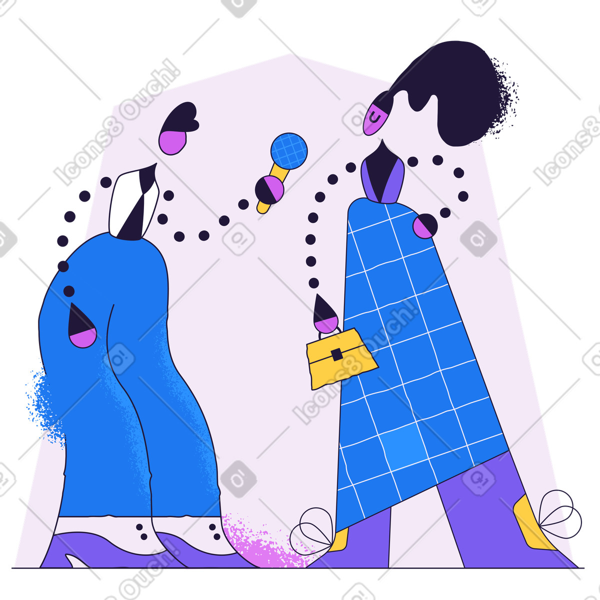 下载 Conifer 风格的 接受名人采访的男人 插画，支持 PNG、SVG 格式