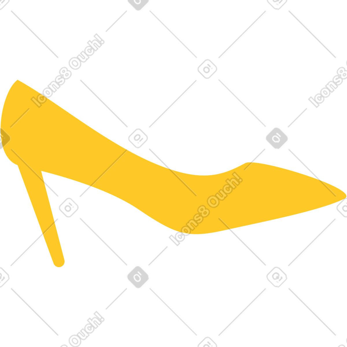 Heel shoe yellow illustration in Rocky style download in PNG, SVG