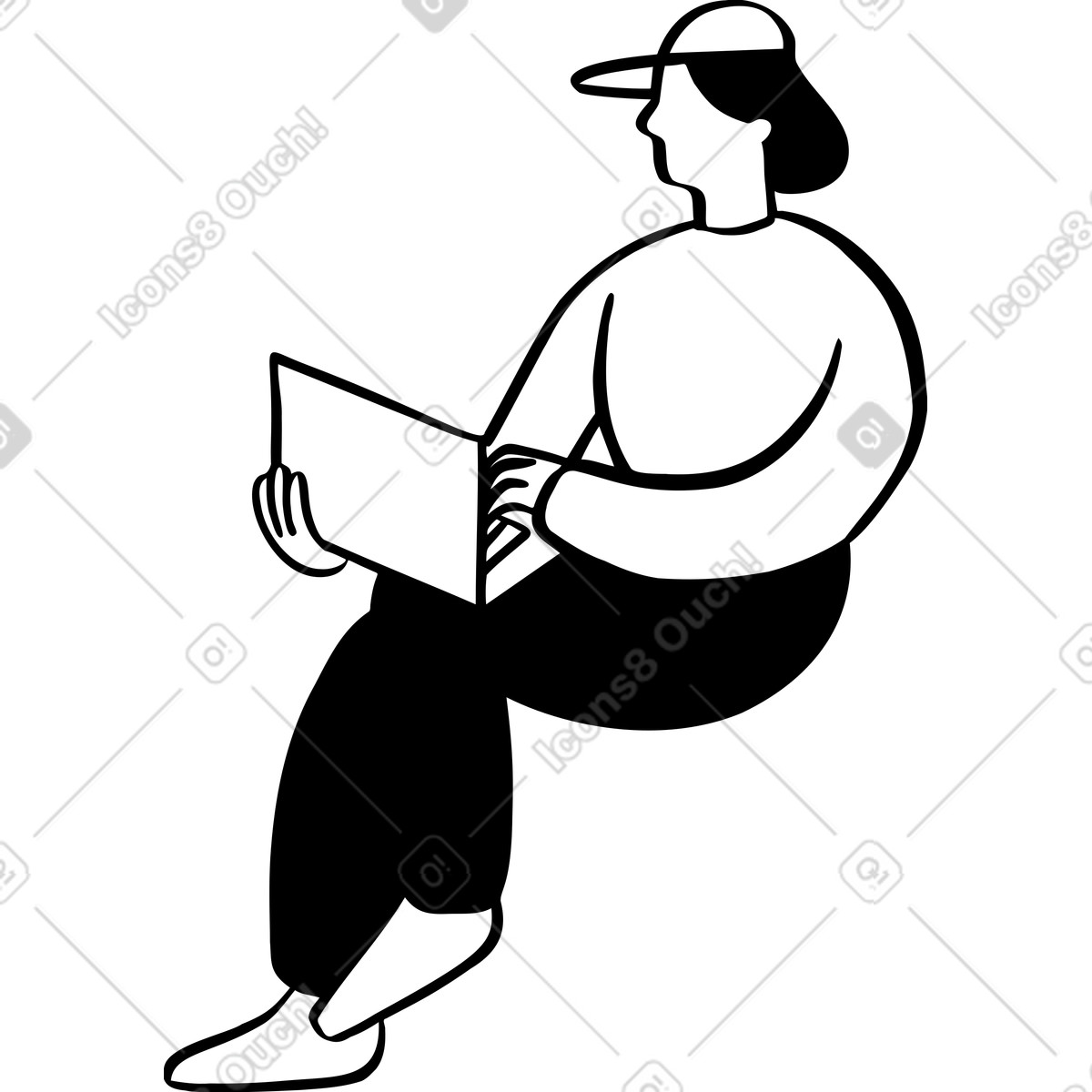 Ilustração de Person with laptop em PNG e SVG