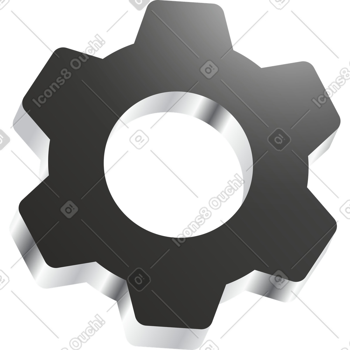 Gear illustration in Token style download in PNG, SVG
