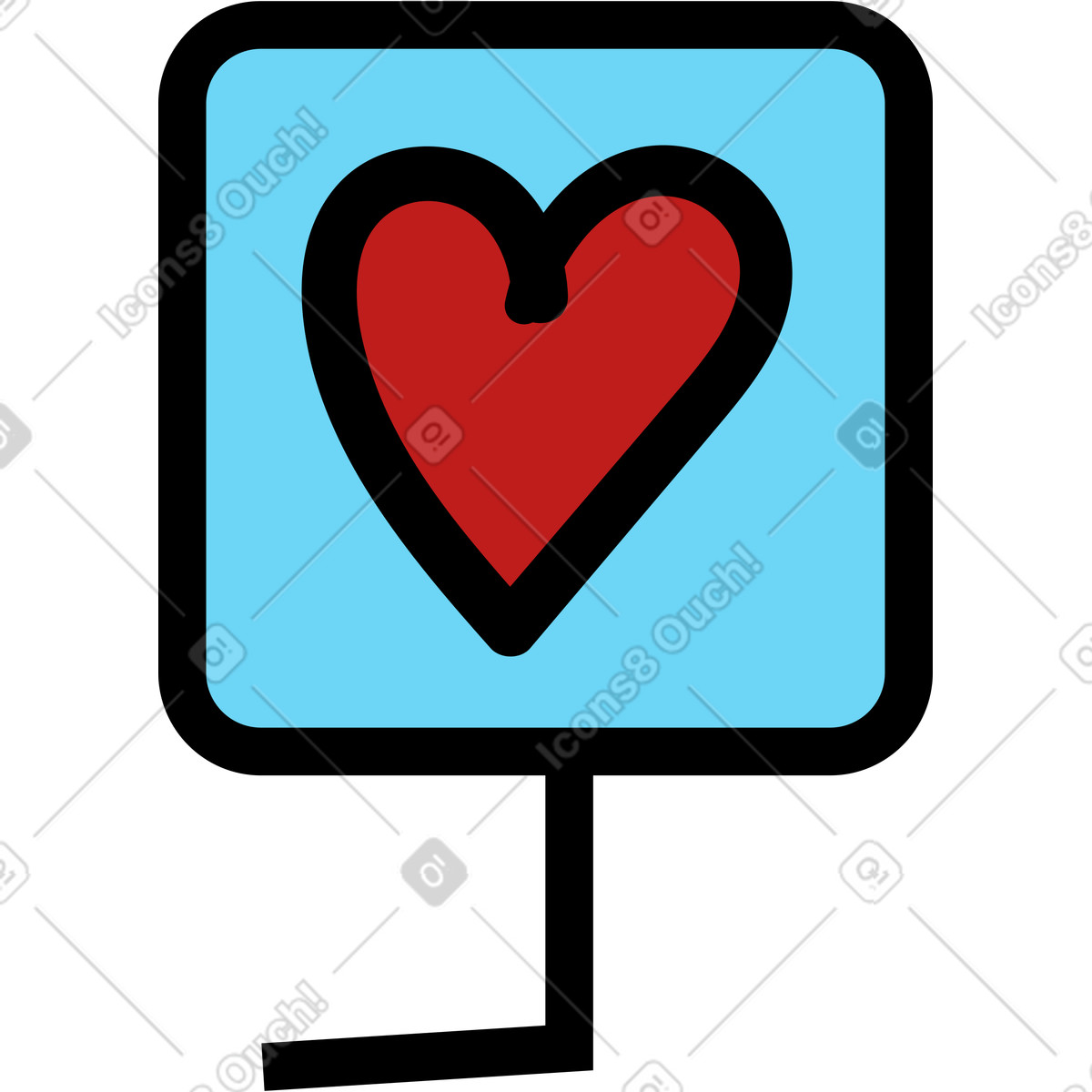 Ilustração de Bubble with a heart em no estilo Wiggle para baixar em PNG, SVG