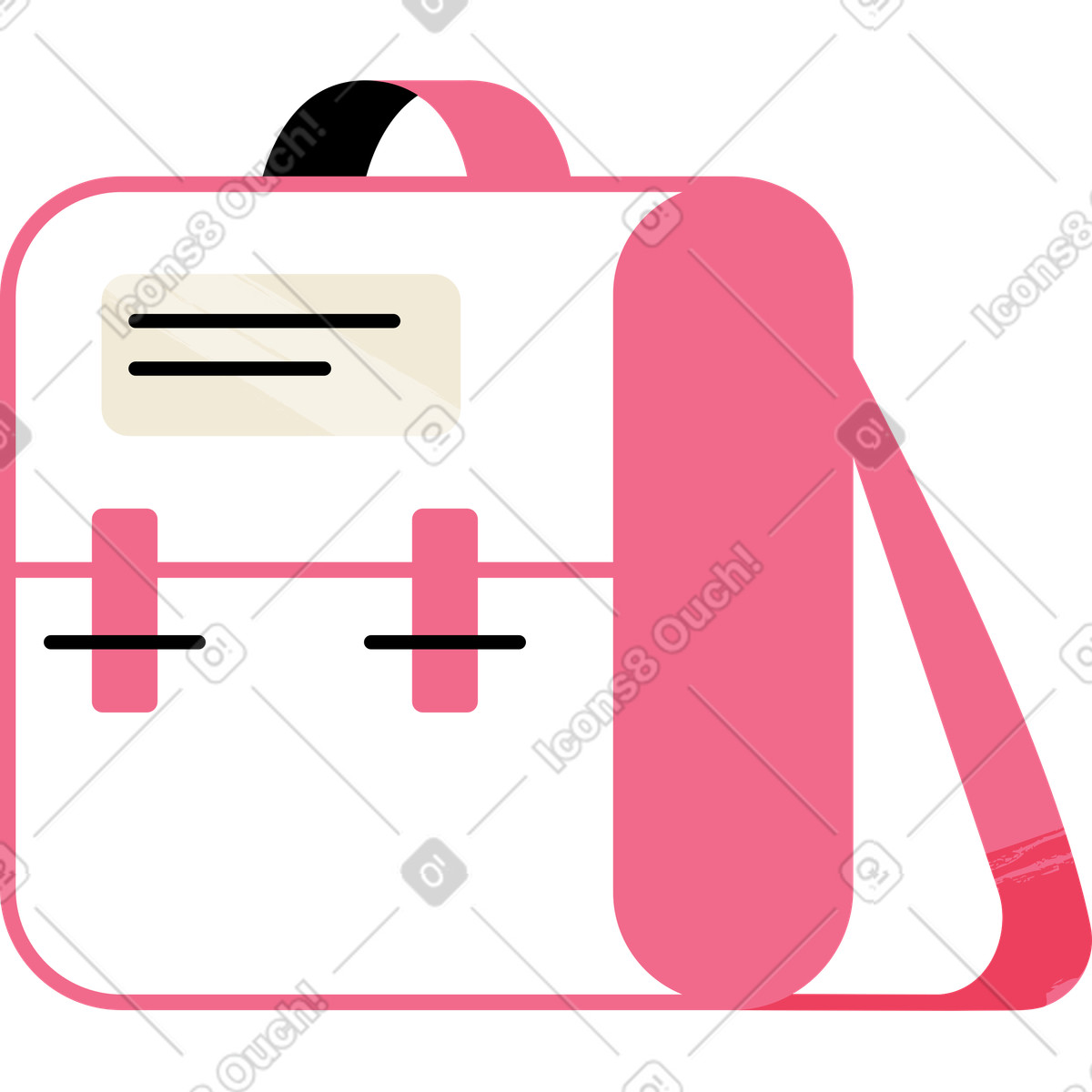Zaino scuola rosa illustrazione in stile Juicy scarica in PNG, SVG