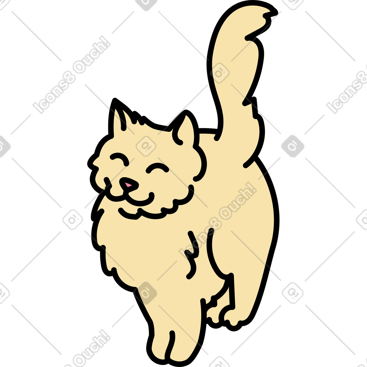Illustration Chat orange dans le style Notes à télécharger aux formats PNG, SVG