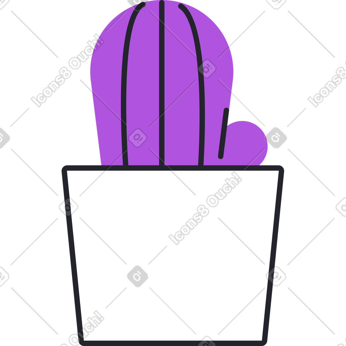 Cactus illustration in Grapy style download in PNG, SVG