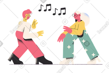 Man and woman dancing to the music PNG, SVG
