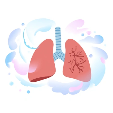 An illustration showing the effects of smoking on the trachea