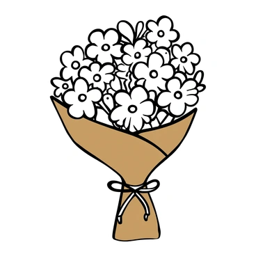 A bouquet of "mixed colored hydrangeas" arranged neatly. The flowers are tightly gathered, showcasing a variety of hydrangea blooms. The stems of the flowers are wrapped in "brown craft paper," secured with a simple twine. The edges of the craft paper are slightly crumpled, adding texture to the presentation.