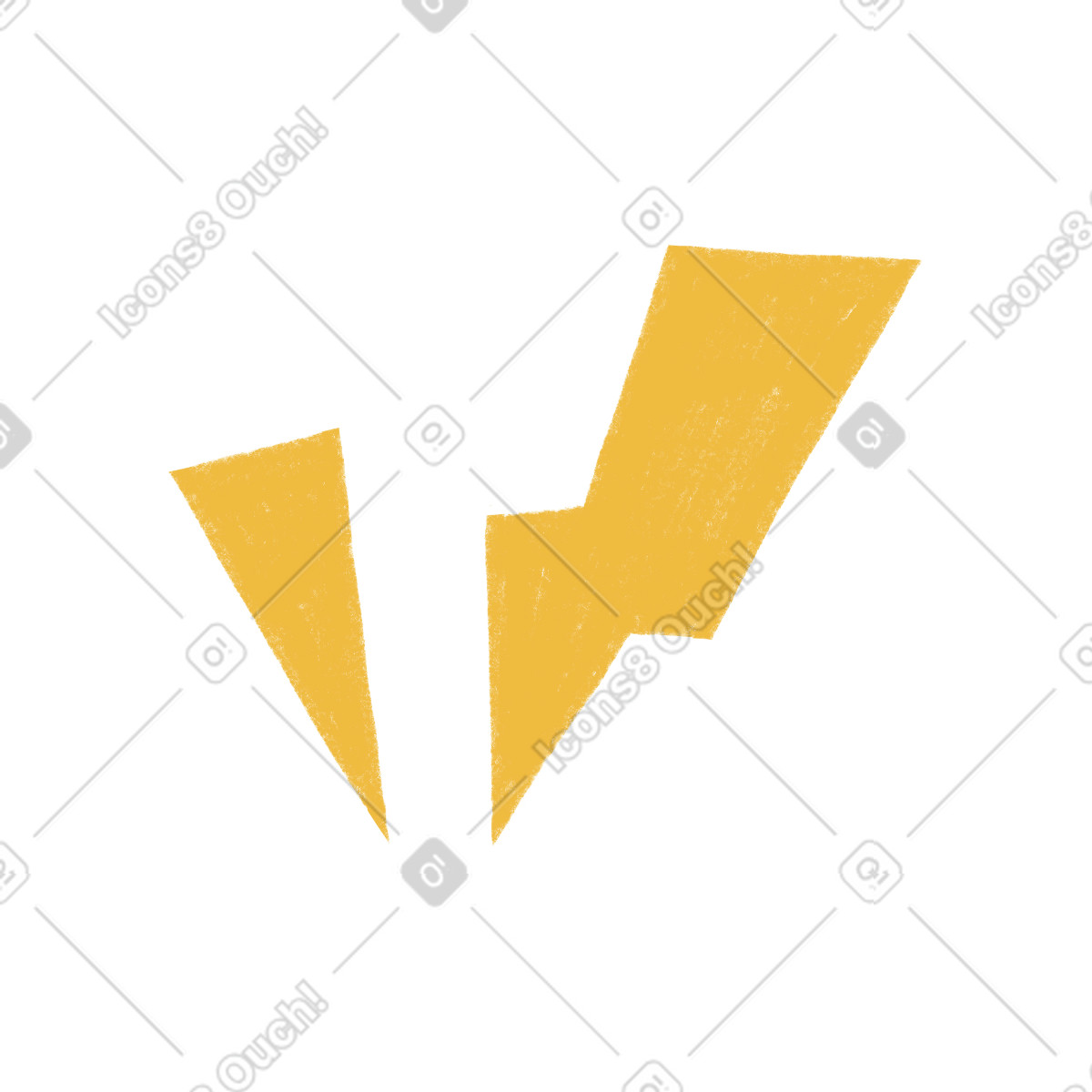 下载 Tutti 风格的 Two yellow lightning 插画，支持 PNG、SVG 格式