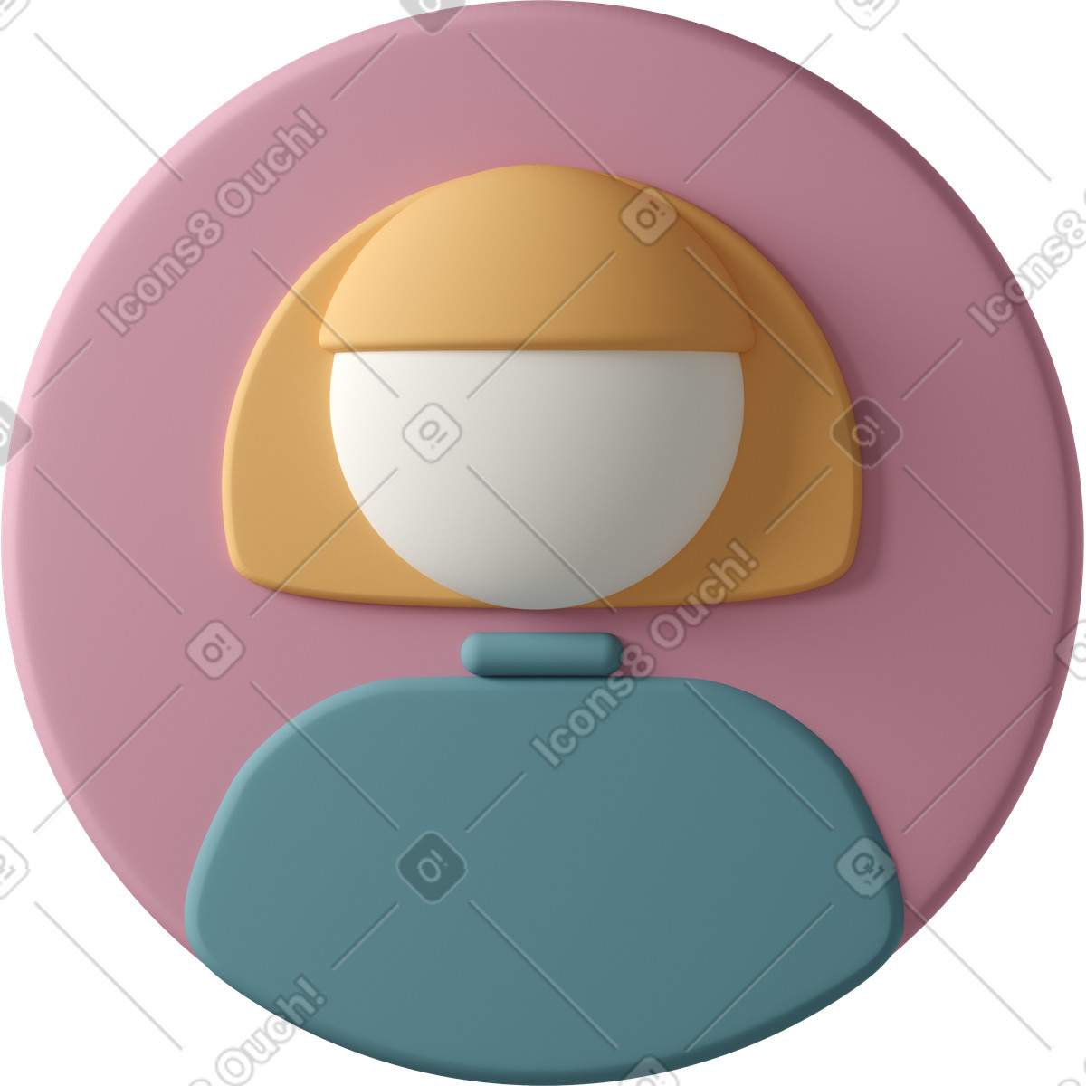 3D Casual life スタイルの Profile picture of blonde woman in blue shirt のイラストをPNG、SVG形式でダウンロード
