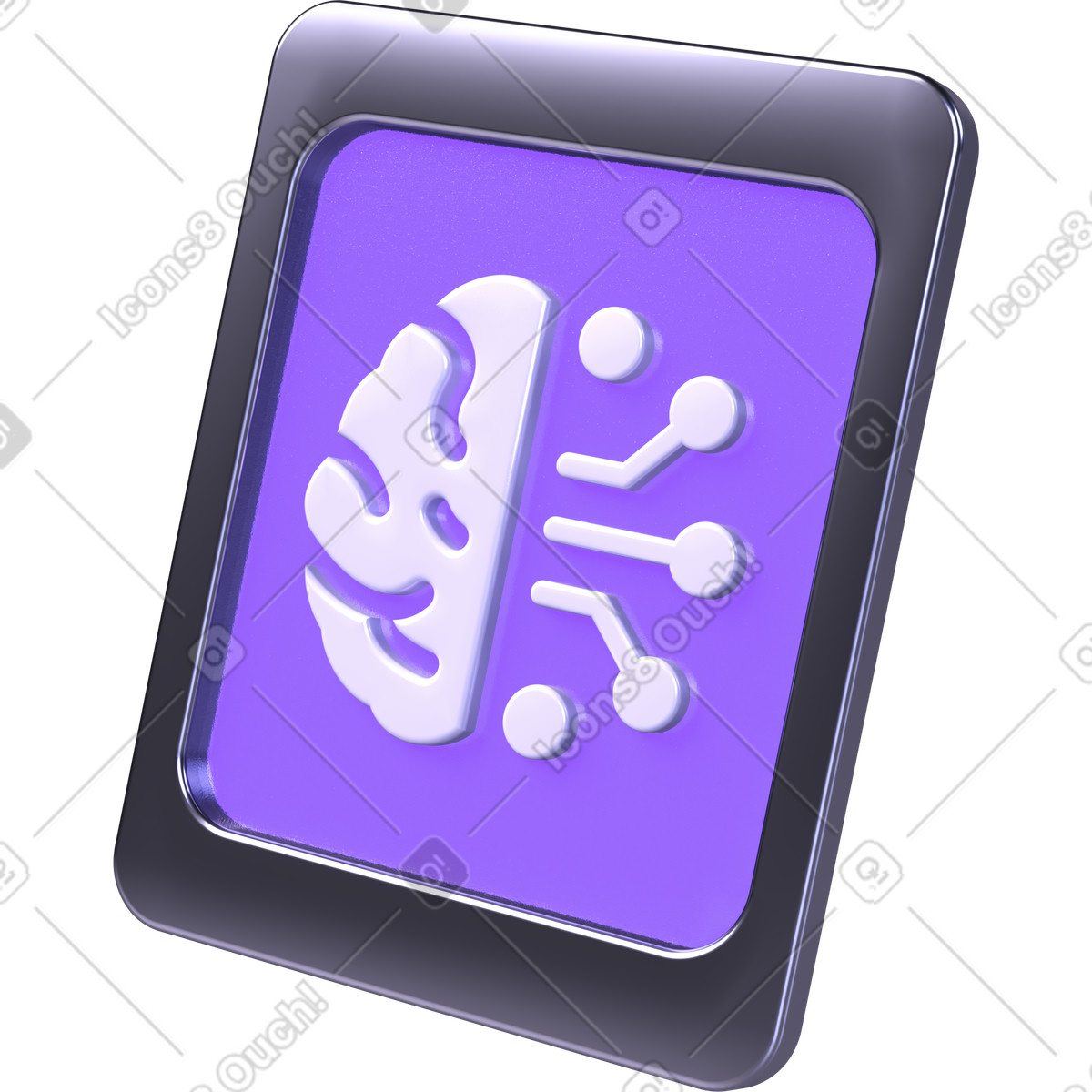 Ilustração de Símbolo aprendizado máquina, do cérebro, núcleo máquina em no estilo 3D Boost para baixar em PNG, SVG