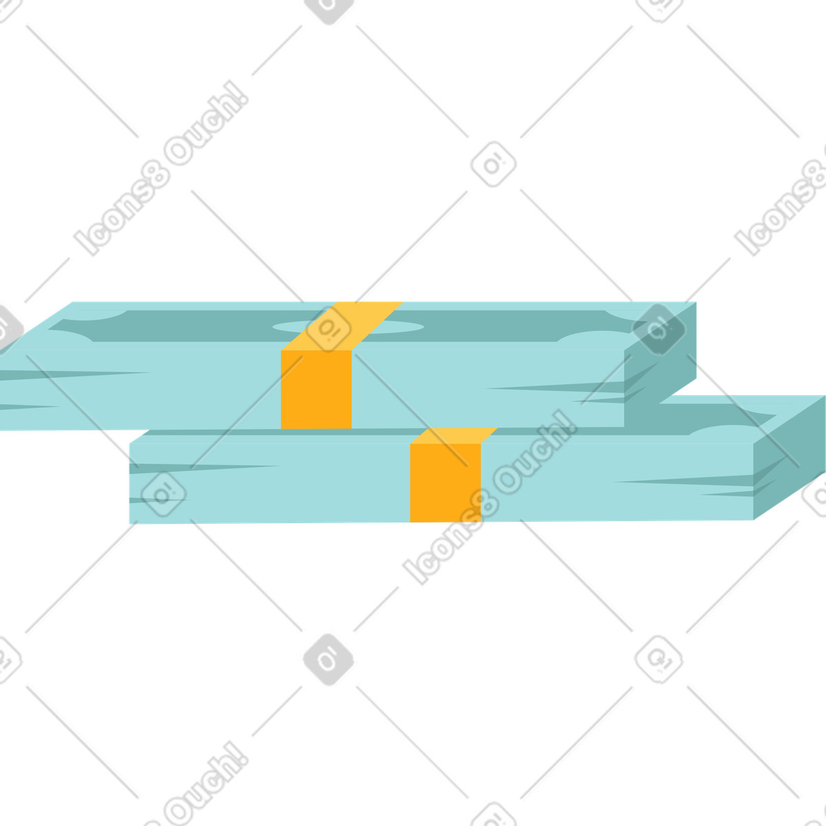 Zwei bündel geld-Illustration im Lagom-Stil als Download in PNG, SVG