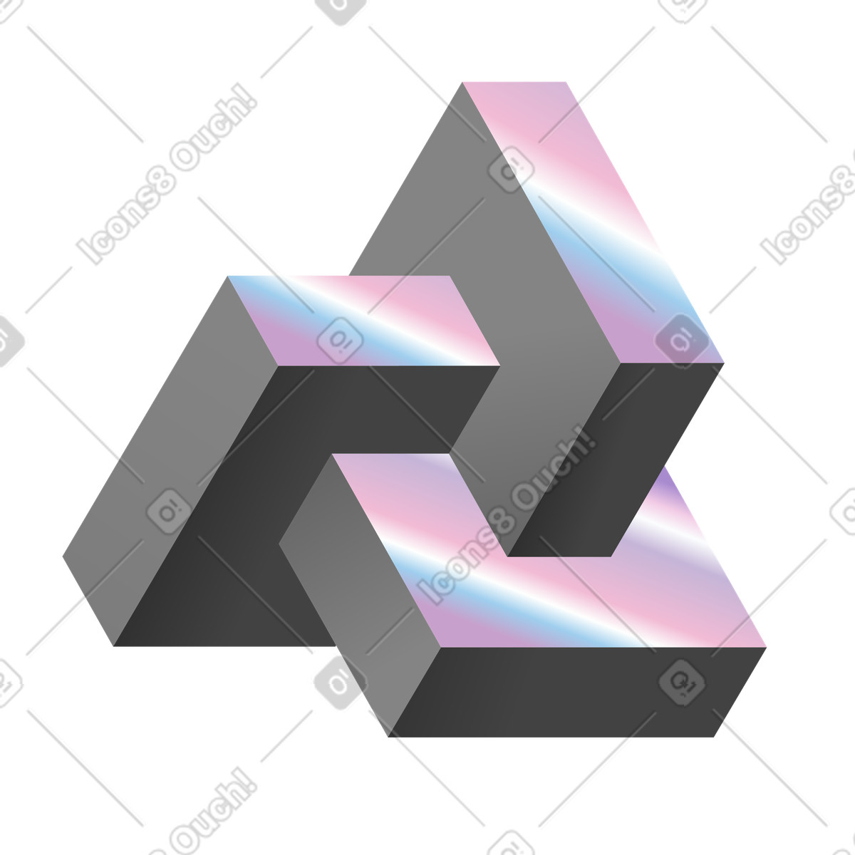 Ilustração de Estrutura geométrica futurista, paradoxo visual para conceito de marca em PNG e SVG