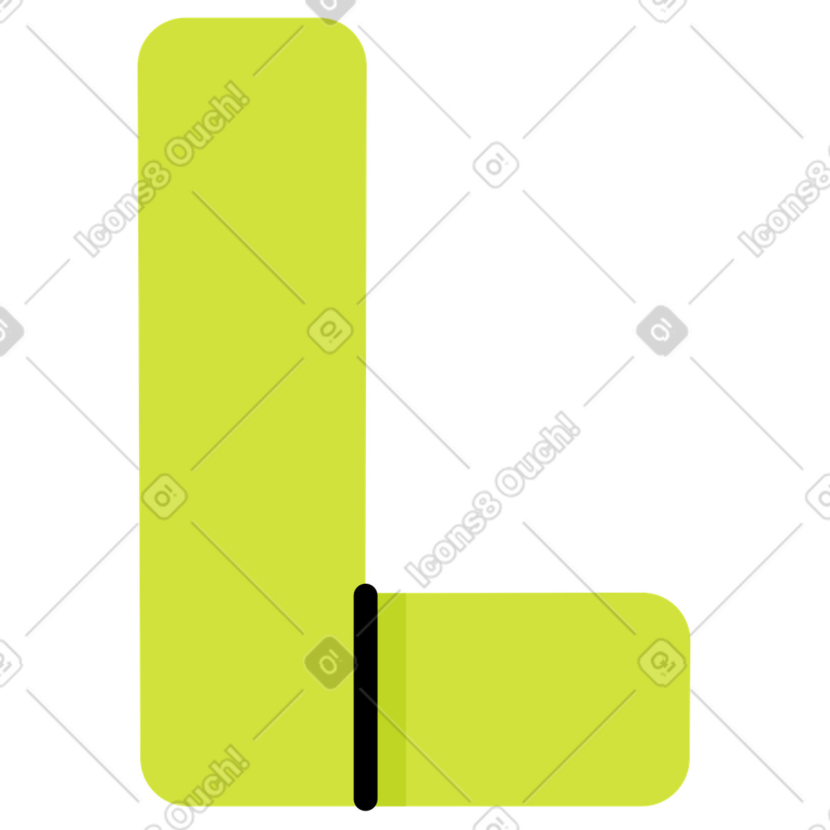 Ilustración Letra l jugosa en estilo Juicy a descargar en PNG y SVG