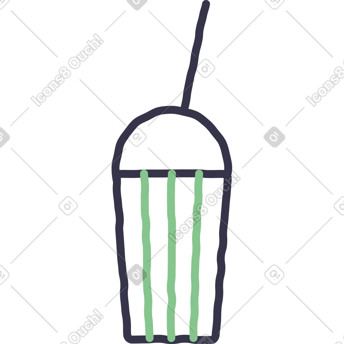 Milchshake-Illustration im Stripy-Stil als Download in PNG, SVG