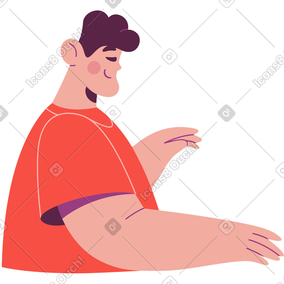 Ilustração de Homem sorridente em no estilo Sammy para baixar em PNG, SVG