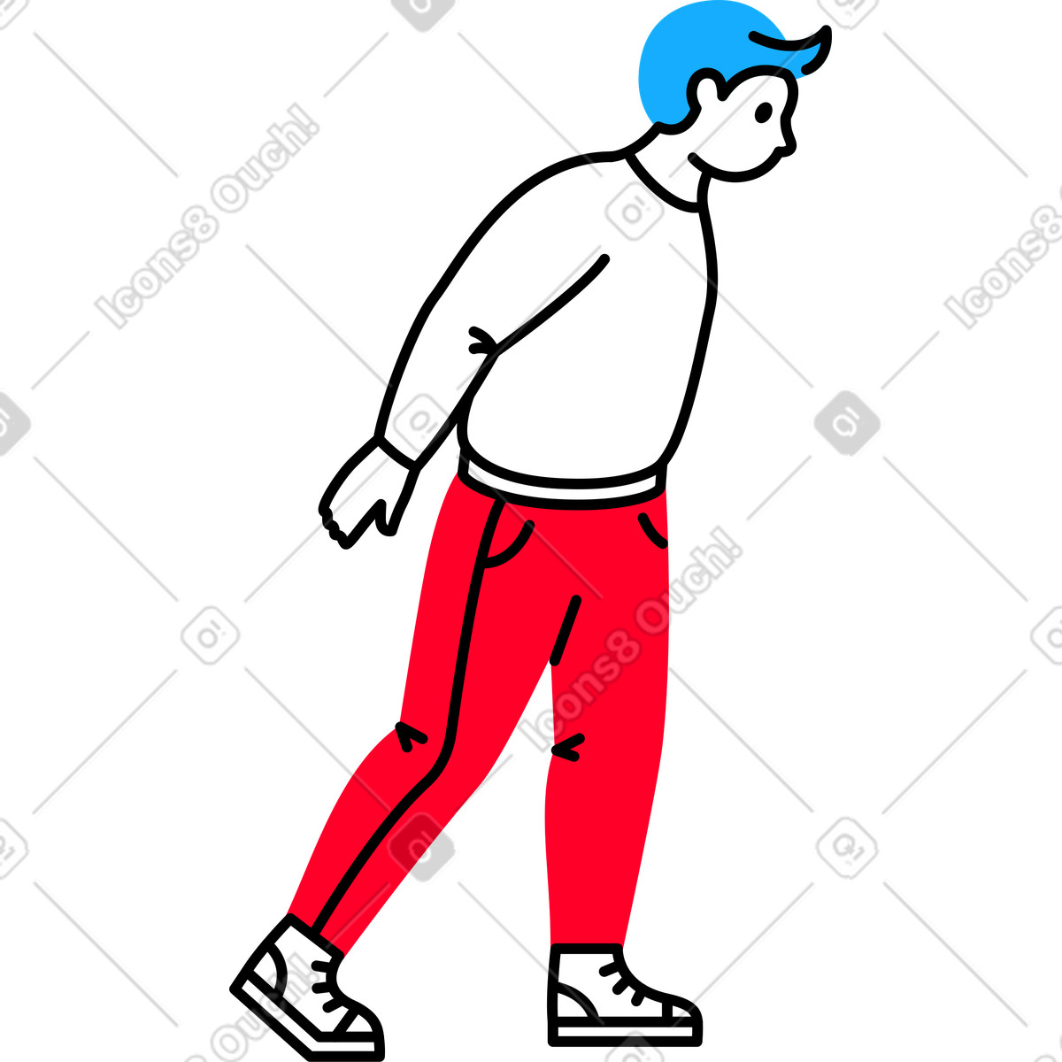 Standing man illustration in Transistor style download in PNG, SVG