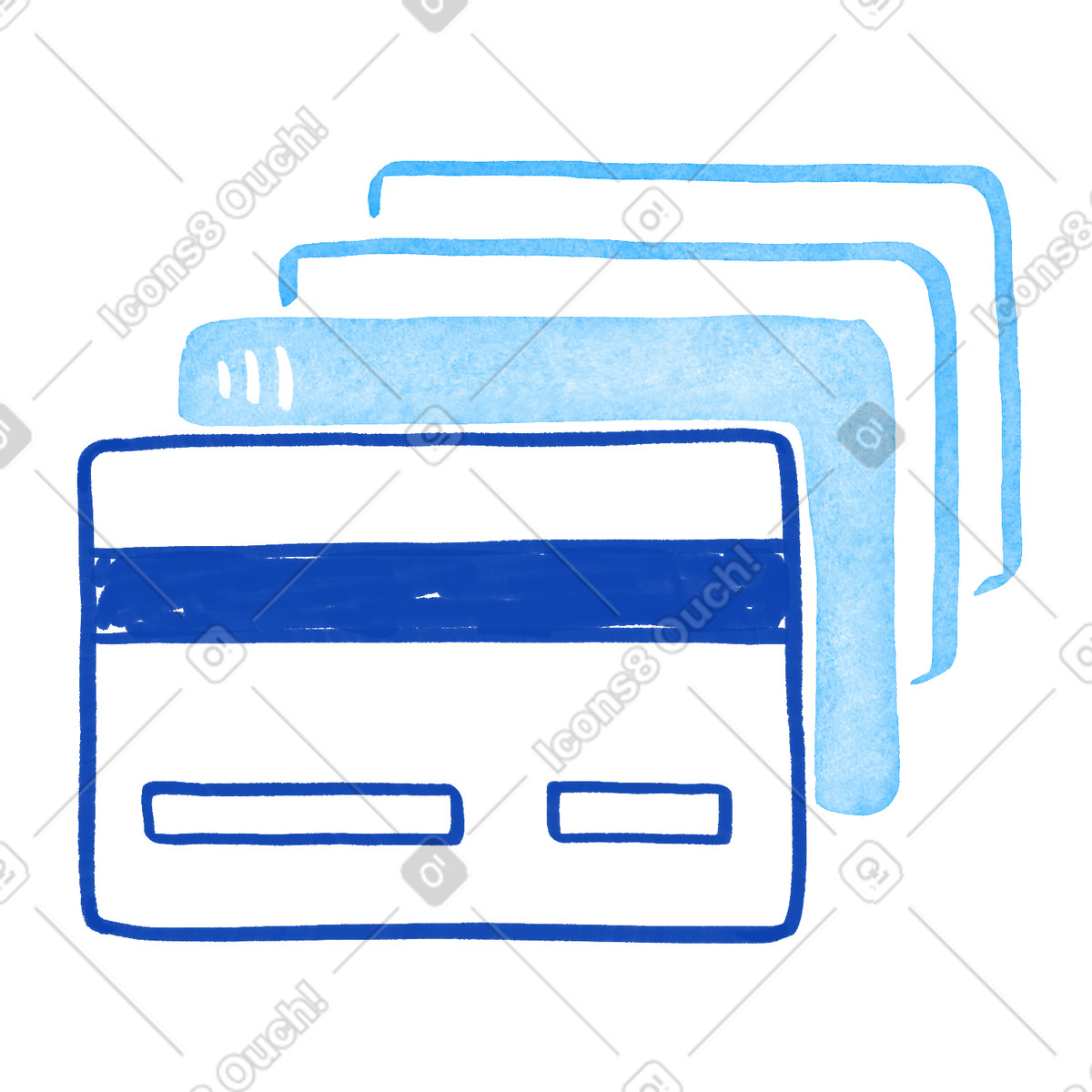 Bank card stack used for shopping purchases and electronic transactions illustrazione in stile Tint scarica in PNG, SVG