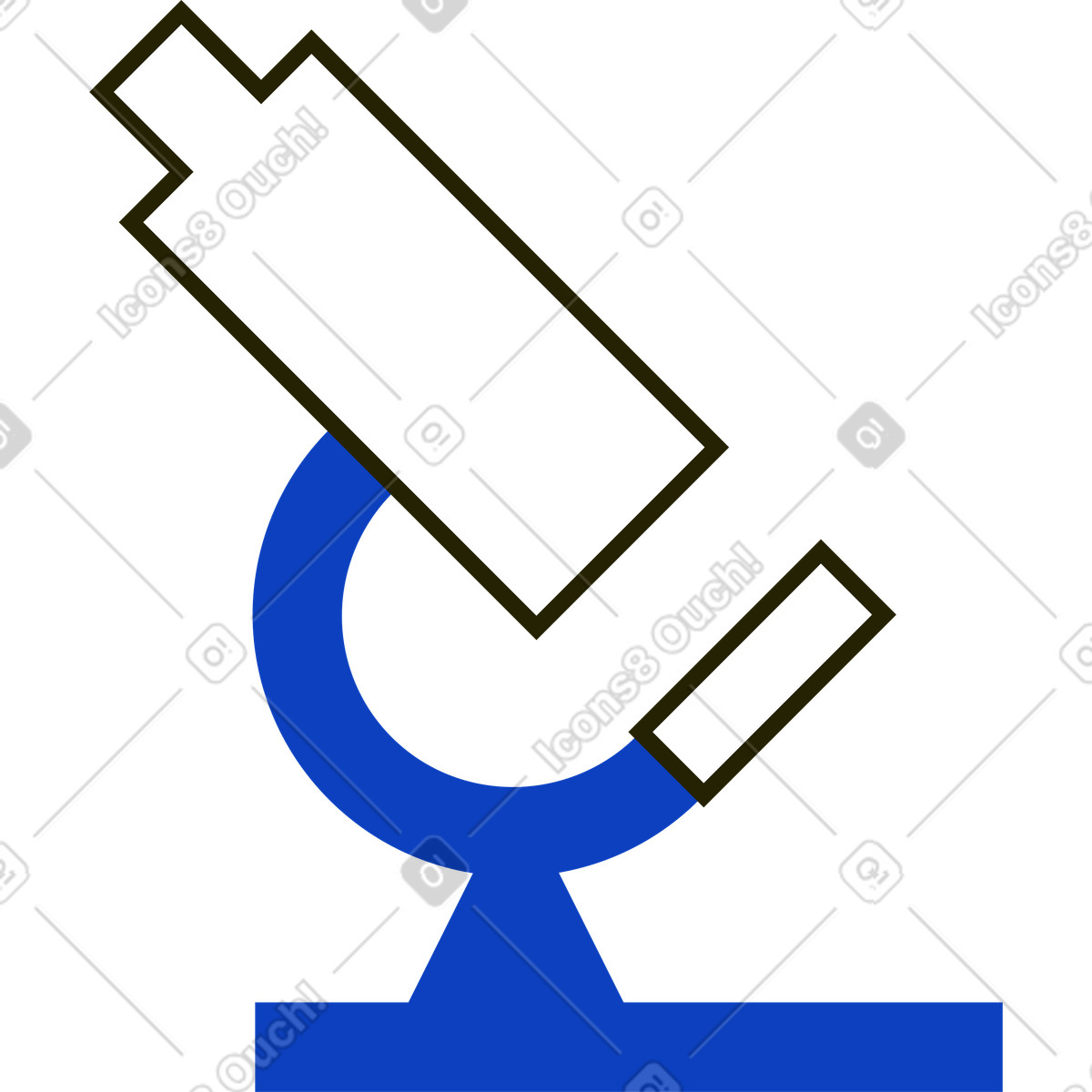 Microscope illustration in Geom style download in PNG, SVG
