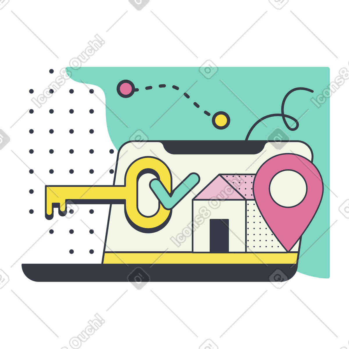 Booking illustration in PNG, SVG