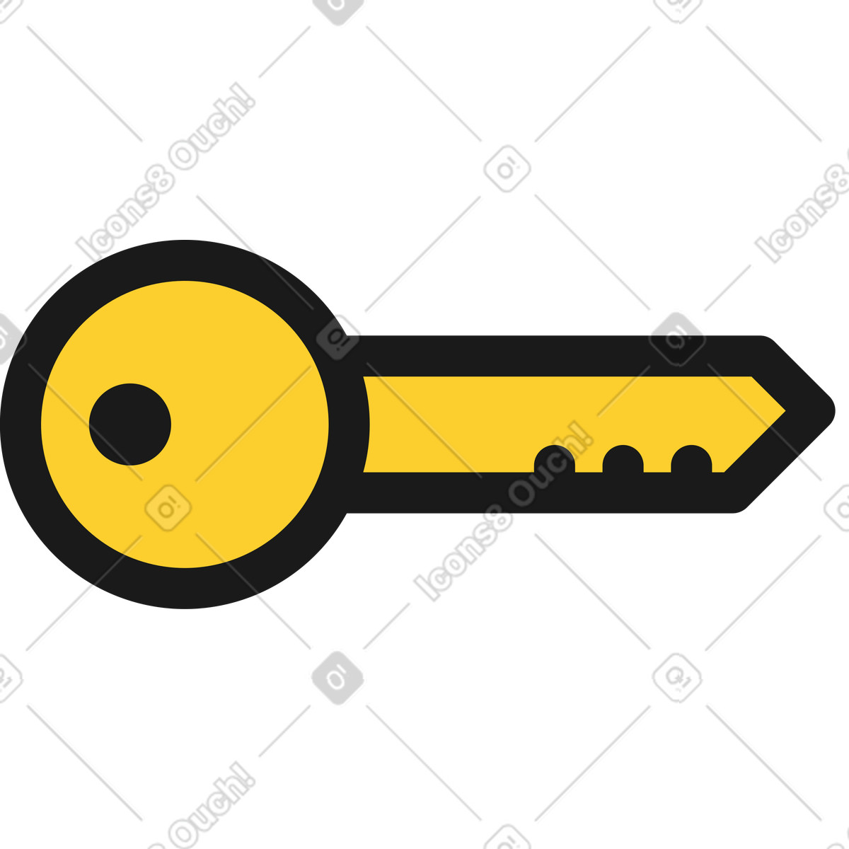 Schlüssel klein-Illustration im Taxi-Stil als Download in PNG, SVG