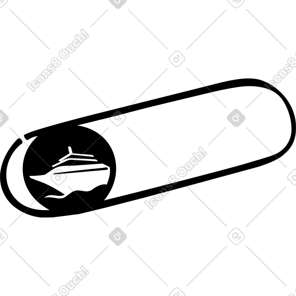 Travel booking app cruise ship option toggle disabled illustrazione in stile Line scarica in PNG, SVG