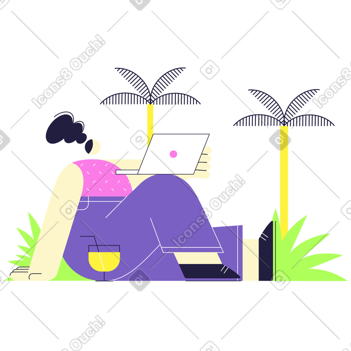 Иллюстрация Удаленная работа в PNG и SVG