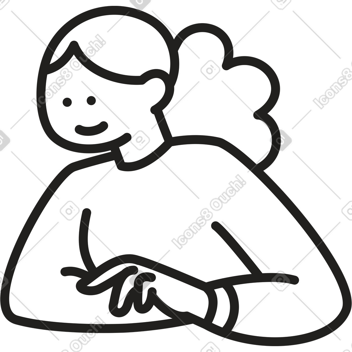 Woman looking down illustration in Little style download in PNG, SVG
