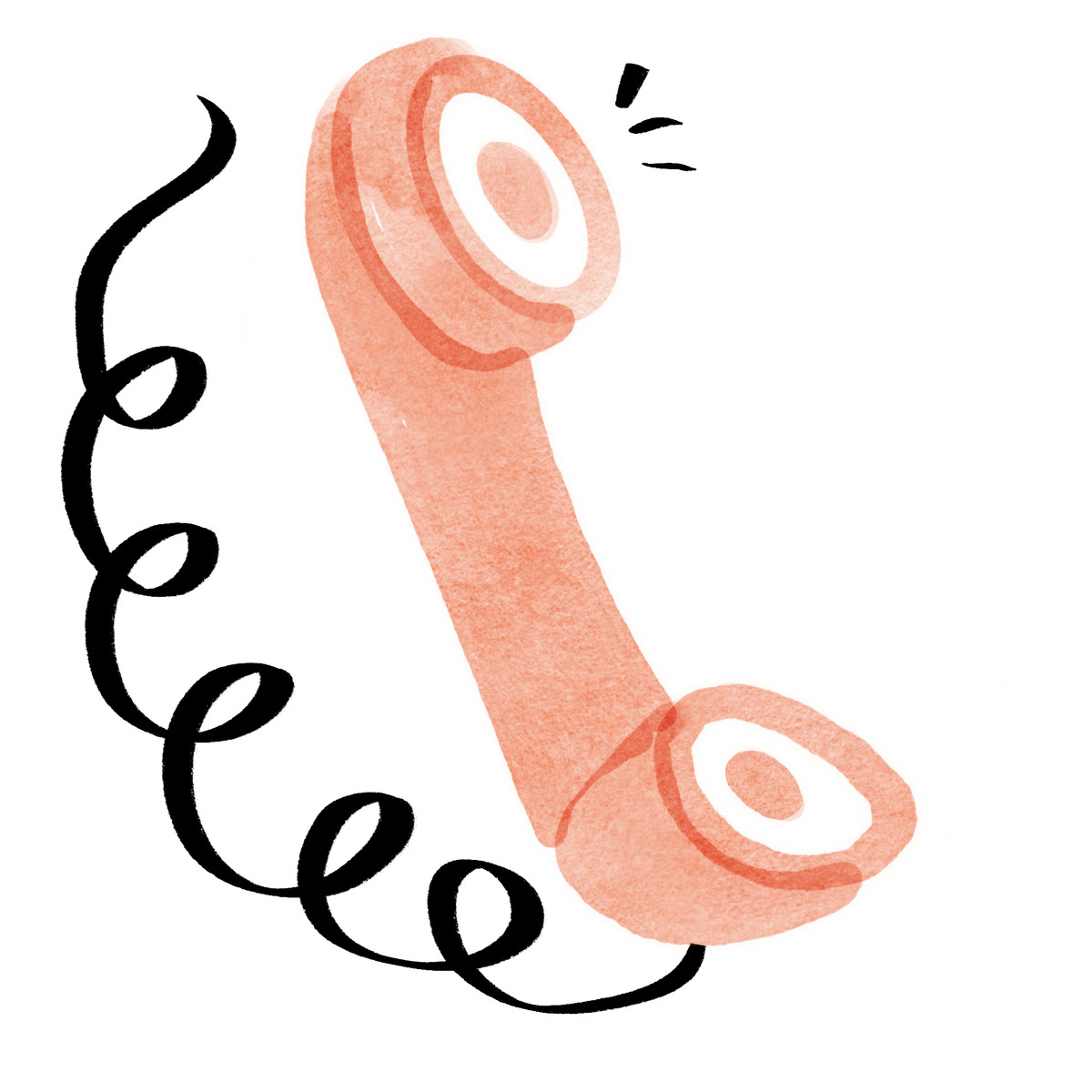 Иллюстрация Telephone receiver symbol for incoming call notification and communication в стиле Hand-drawn animation — скачать в форматах PNG, SVG