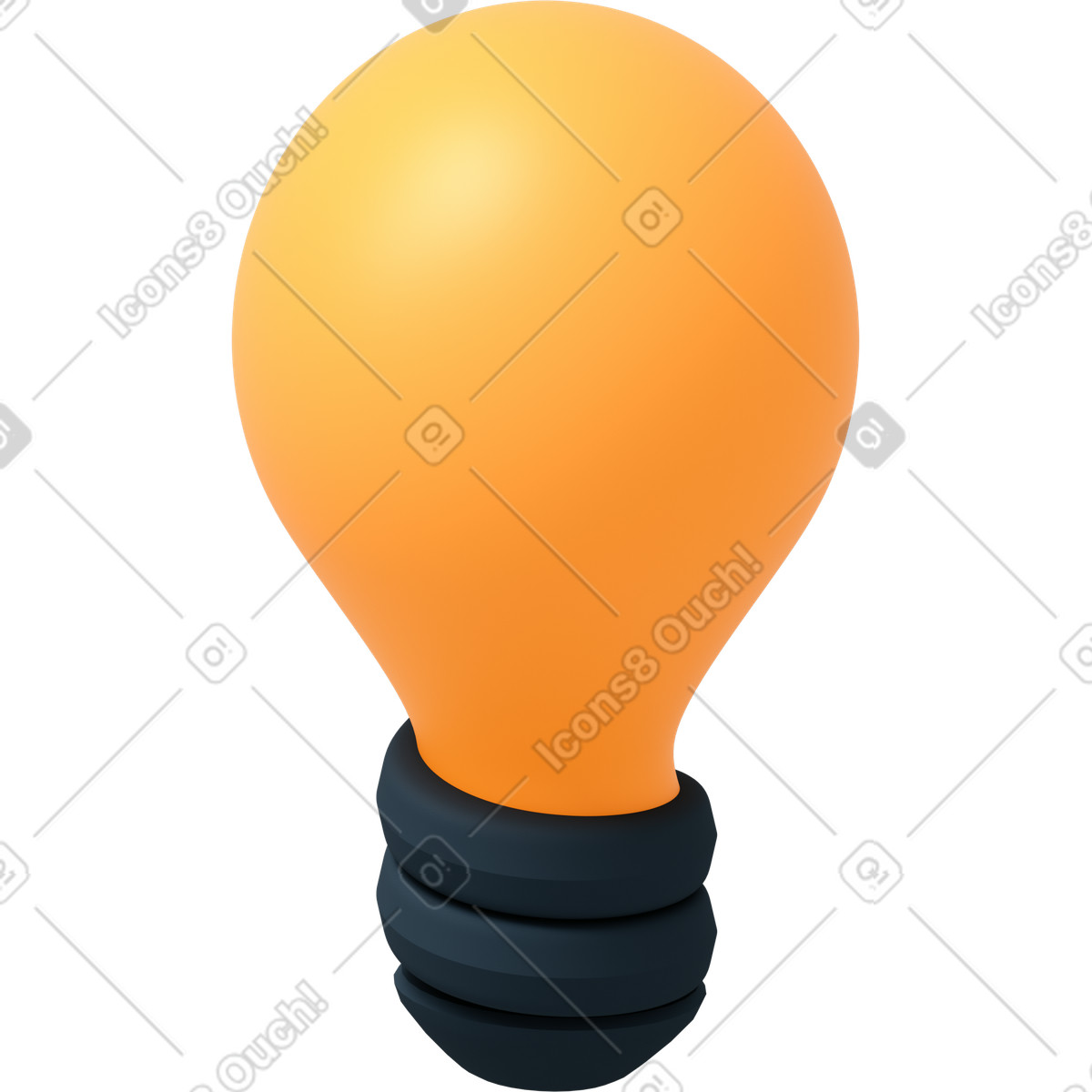 Ilustração de Lâmpada amarela em no estilo 3D Flame para baixar em PNG, SVG