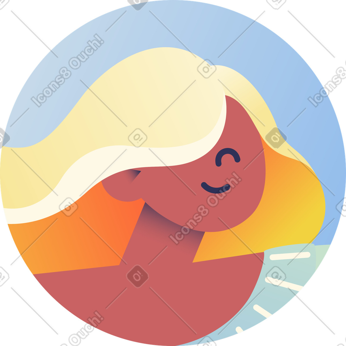 Ilustración animada Avatar de mujer rubia en estilo Beam a descargar en GIF, Lottie (JSON), AE